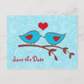 Love Birds Save the Dateポストカード 案内ポストカード (正面)