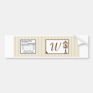 Love Birds Tan/Brownの結婚ボトルラベル バンパーステッカー