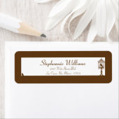 Love Birds Tan/Brownの結婚リターンラベル ラベル (インサイチュ)