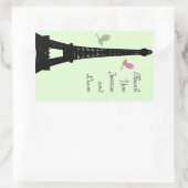 Love Birds Thank You Sticker (green) 長方形シール (バッグ)