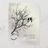 Love Birds Treeのリハ結婚ーサルディナー 招待状 (正面/裏面)