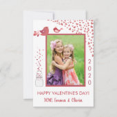 Love Birds Valentine's Dayハートフォトカード 招待状 (正面)