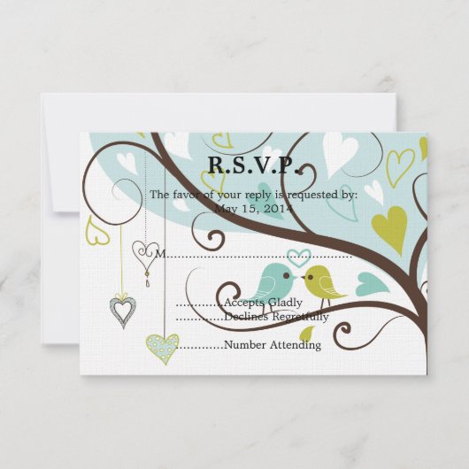 Love Birds Wedding RSVP (正面)