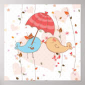 Love Birds Wedding Valentines ポスター (正面)