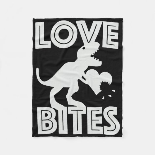 Love Bites Dinosaur Valentine  フリースブランケット (正面)