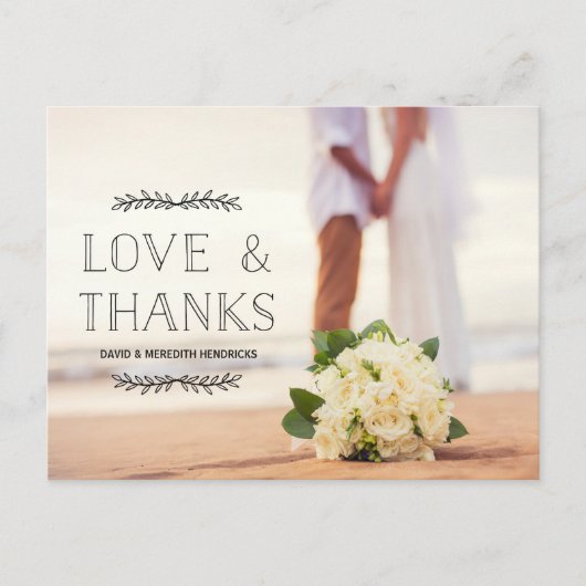 Love & Black感謝してい Overlay写真ありがとう ポストカード (正面)