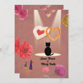 Love Black Cat Registrar 結婚'sの式典 招待状 (正面/裏面)