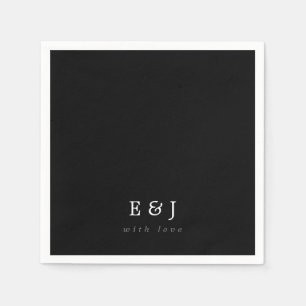 Love Black & White エレガント Monogram結婚's スタンダードカクテルナプキン