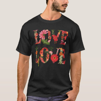 Love Blooms Floral Passion Garden of Love retro Tシャツ
