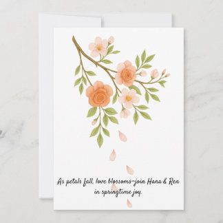 Love blossoms like spring petals. 招待状