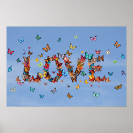 LOVE Blue Sky Butterflies | Inspirational Hope Art ポスター