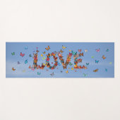 LOVE Blue Sky Butterflies | Inspirational Hope Joy ヨガマット (正面(横))