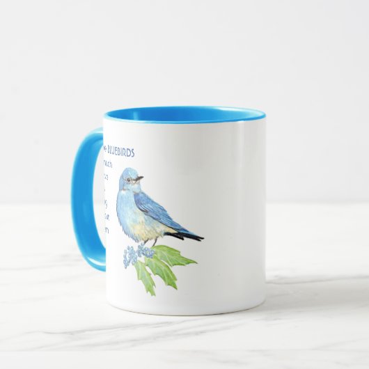 Love BLUEBIRDSそんなに私はおもしろい引用文マグ マグカップ (正面左)