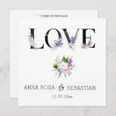 *~* LOVE Boho Flowers AR15 QR RSVP 結婚's 招待状 (正面/裏面)