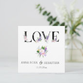 *~* LOVE Boho Flowers AR15 QR RSVP 結婚's 招待状 (スタンド正面)