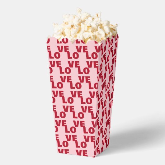 Love Bold Typography Pink & Red Party フェイバーボックス (はじけた状態)