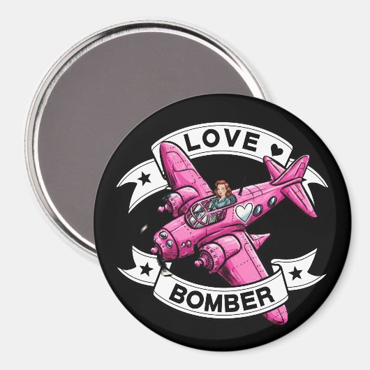 Love Bomber Pilot Pink マグネット (正面/裏面)