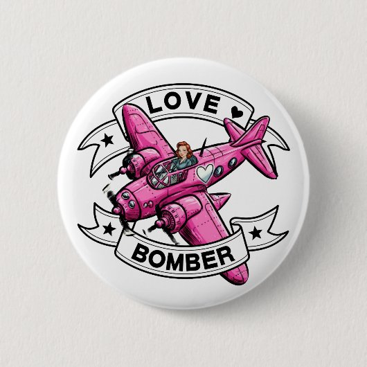 Love Bomber Pilot Pink 缶バッジ (正面)
