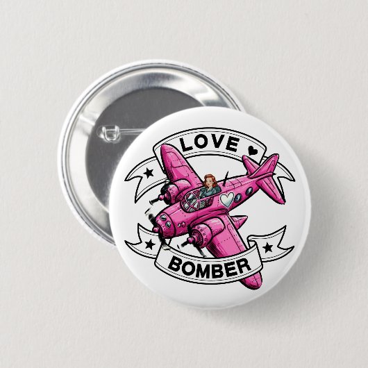 Love Bomber Pilot Pink 缶バッジ (正面&裏面)