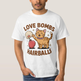 Love Bombs & Hairballs Funny Cat Shirt for Men – C Tシャツ