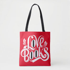 Love Books Calligraphy Design トートバッグ