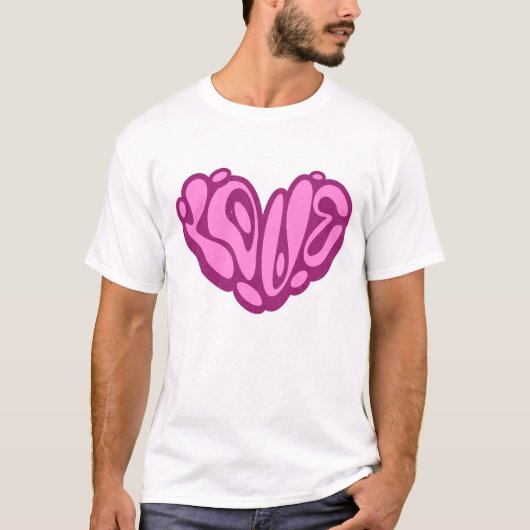 Love Bubble Pink Heart  Tシャツ (正面)