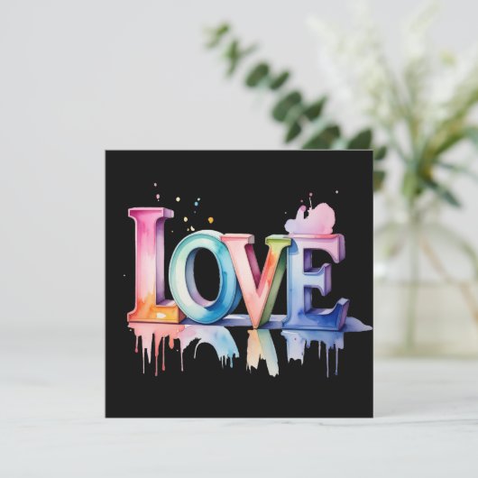 Love Buchstaben in Pastellfarben 3D 招待状 (スタンド正面)