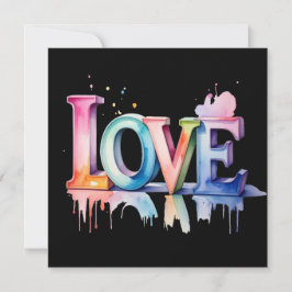 Love Buchstaben in Pastellfarben 3D 招待状