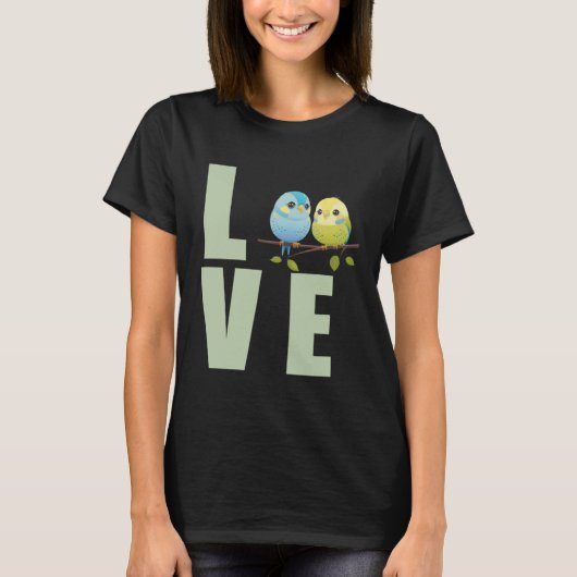 Love Budgie Mom Budgerigar Parakeet Bird 14 Tシャツ (正面)