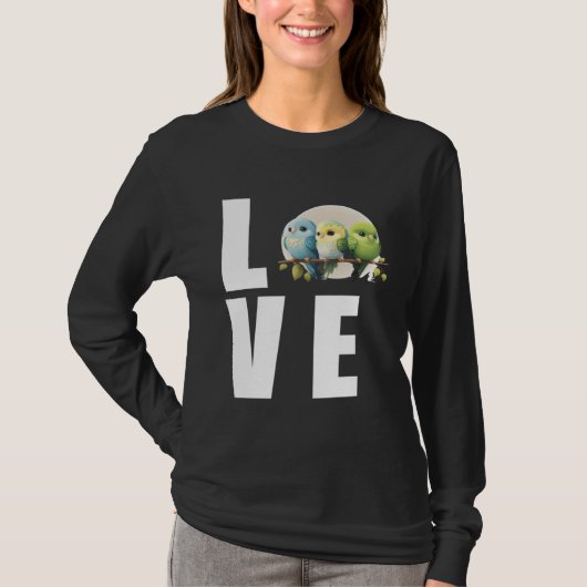 Love Budgie Mom Budgerigar Parakeet Bird 1 Tシャツ (正面)