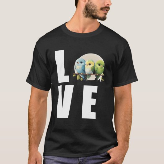 Love Budgie Mom Budgerigar Parakeet Bird 1 Tシャツ (正面)