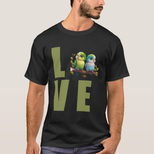 Love Budgie Mom Budgerigar Parakeet Bird 4 Tシャツ (正面)