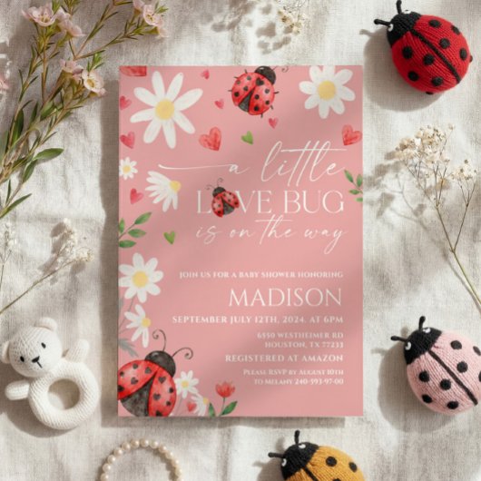 Love Bug Baby Shower Invitation 招待状