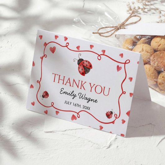 Love Bug Baby Shower Thank You Card サンキューカード