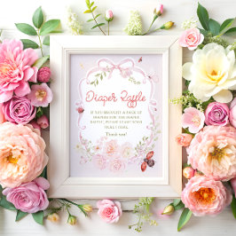 Love Bug Bow Girl Diaper Raffle ポスター