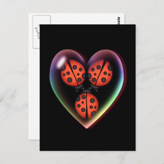 LOVE BUG & BUBBLE BY SHARON SHARPE ポストカード (正面/裏面)