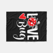 Love Bug Cute Valentine's Day Party Ladybug  フリースブランケット (正面(横))