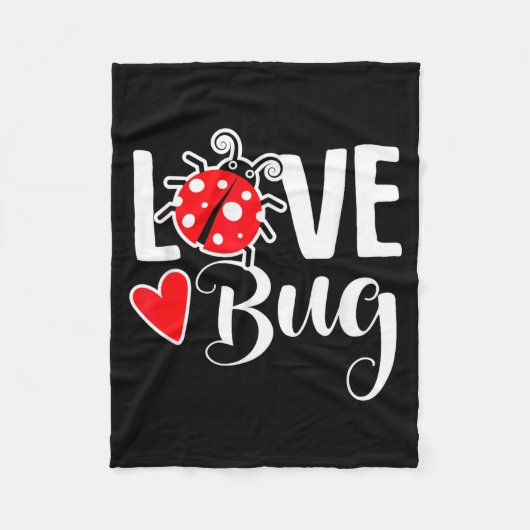 Love Bug Cute Valentine's Day Party Ladybug  フリースブランケット (正面)