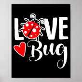 Love Bug Cute Valentine's Day Party Ladybug  ポスター (正面)