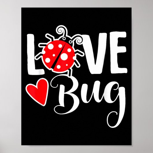 Love Bug Cute Valentine's Day Party Ladybug  ポスター (正面)