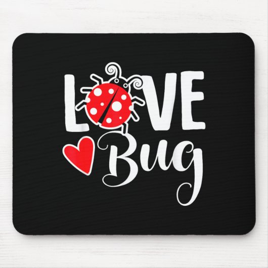 Love Bug Cute Valentine's Day Party Ladybug  マウスパッド (正面)