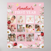 Love Bug Daisy First Year Photo Milestone Poster ポスター (正面)
