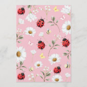 Love Bug Daisy Floral Ladybug Birthday Party 招待状 (裏面)