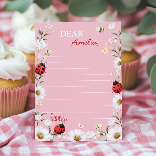 Love Bug Daisy Time Capsule Note Message Card サンキューカード