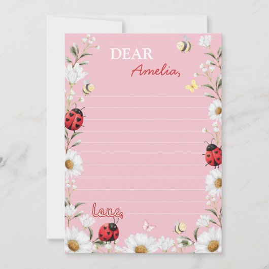 Love Bug Daisy Time Capsule Note Message Card サンキューカード (正面)