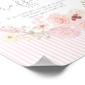 Love Bug Diaper Raffle Bow Wildflower Baby Shower ポスター (角)