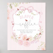 Love Bug Diaper Raffle Bow Wildflower Baby Shower ポスター (正面)