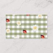 Love Bug Diaper Raffle Ticket Enclosure Card エンクロージャーカード (裏面)