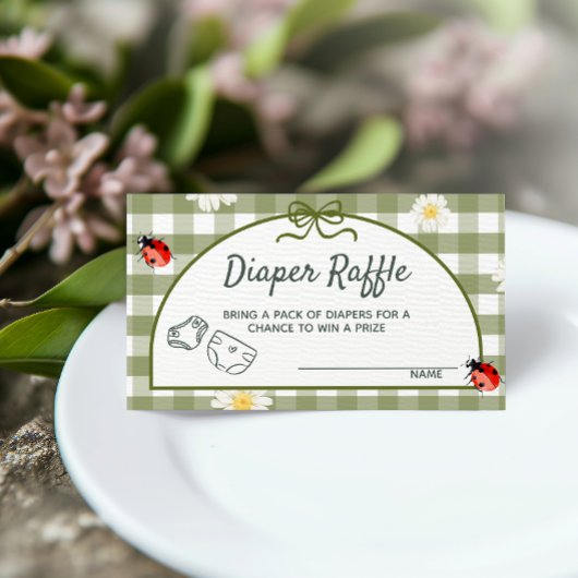 Love Bug Diaper Raffle Ticket Enclosure Card エンクロージャーカード