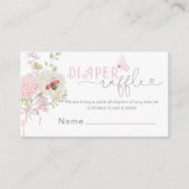Love Bug Diaper raffle ticket Pink Bow エンクロージャーカード (正面)